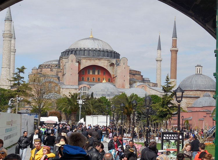 Warteschlange Ticket Besucher Hagia Sophia